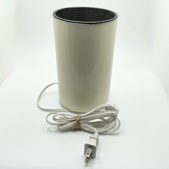 Other - Vintage 1980s Modernist Cylinder Accent Uplight Lamp White Metal | Space Age